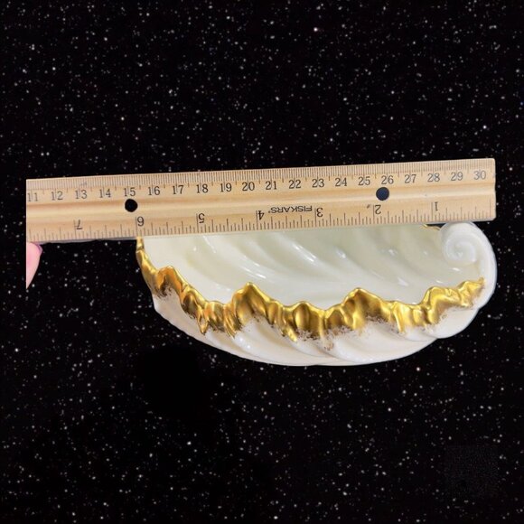 Vintage Lenox Porcelain Shell Trinket Dish Bowl Gold Edges Old Mark USA 91 86 - Picture 2 of 16